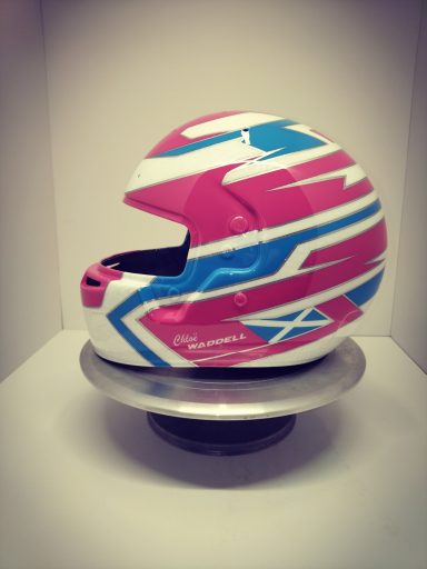 Chloe Waddell 2025 karting helmet